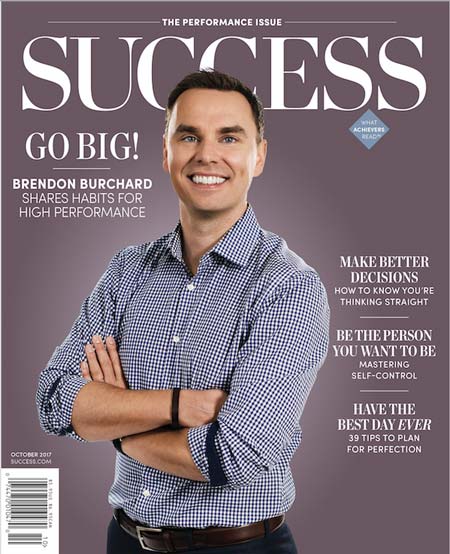 Brendon Bruchard on the cover of Success Magazine